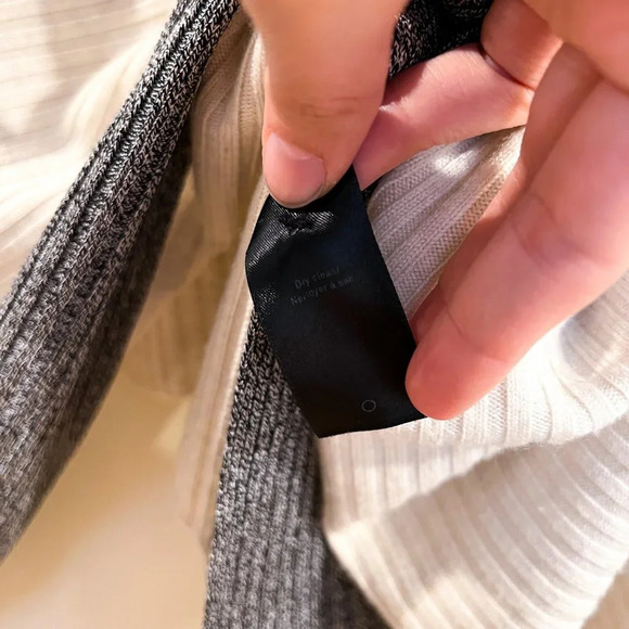 Rag & Bone 100% Merino Wool Asymmetric Cowl Neck Ribbed Knit Tunic Sweater Small - Picture 7 of 9